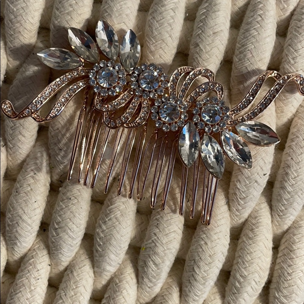 Rose gold hair comb
